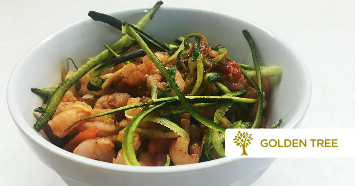 Tagliolini di zucchine ai gamberi