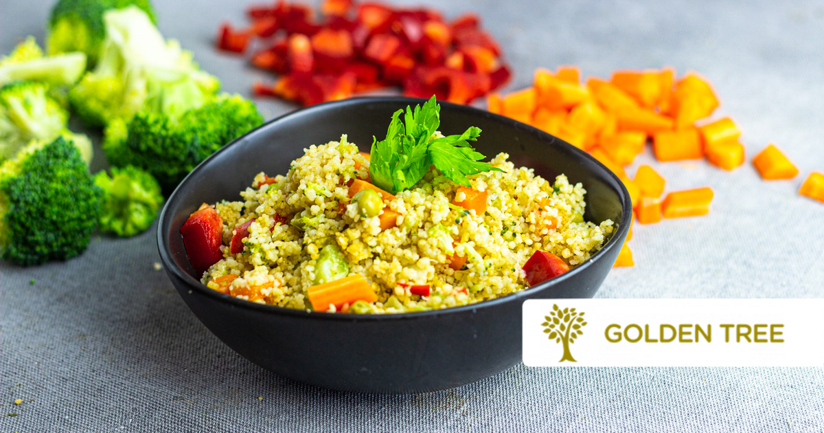 Arcobaleno di cous cous e verdura